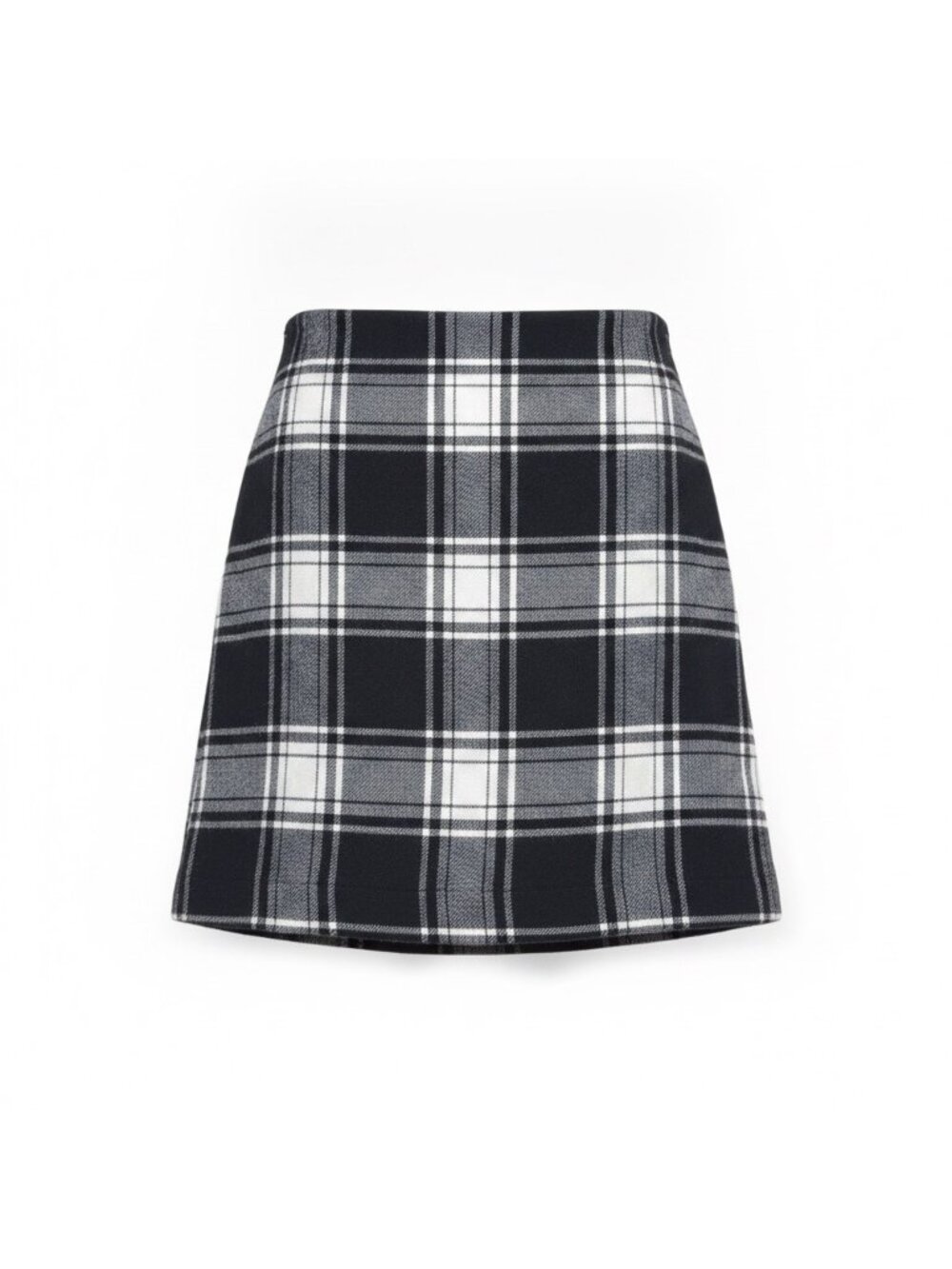 Talbots Womens Black & White Wool Blend Plaid Skirt Fully Lined Size 10